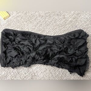 Wet Seal Black Floral Lace Bandeau Top